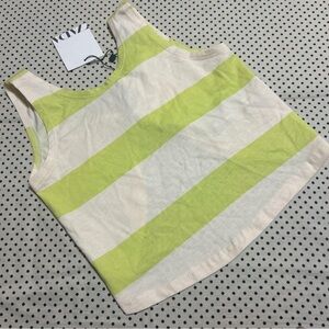 Zara Striped Lime and Cream girls a sz 10 Tank Top-NWT